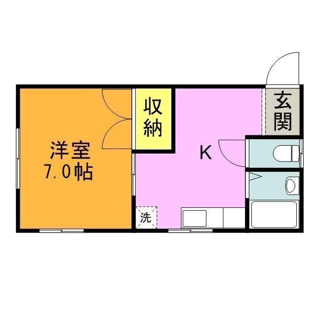 コーポ薫(1K/1階)の間取り写真