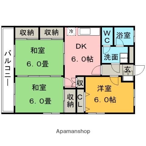 ライフガーデン(3DK/3階)の間取り写真