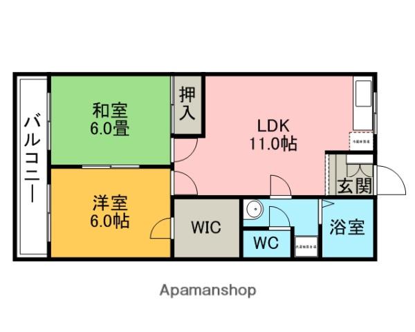 メゾンソアレ(2LDK/2階)の間取り写真
