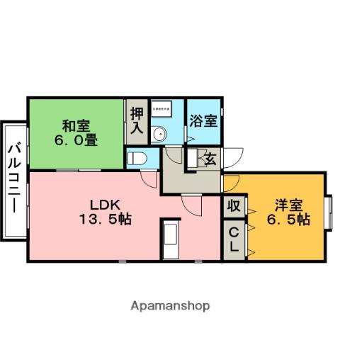 ガーデニア(2LDK/1階)の間取り写真