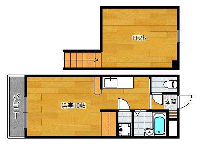 シャント国分(ワンルーム/2階)の間取り写真