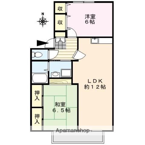 グリーンタウン津留崎(2LDK/1階)の間取り写真