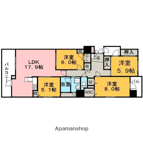クイーンズプラザ久留米中央(4LDK/10階)の間取り写真