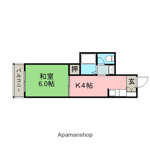 北原ビル(1K/3階)の間取り写真