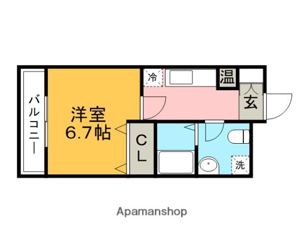 ガーデンヒルズマリア前(1K/4階)の間取り写真