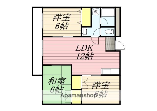 サンライズ白木Ⅱ(3LDK/3階)の間取り写真