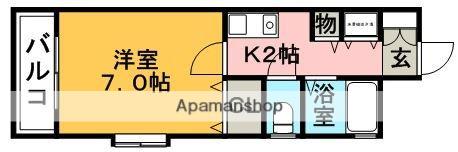 ダイナコート久留米本町(1K/13階)の間取り写真