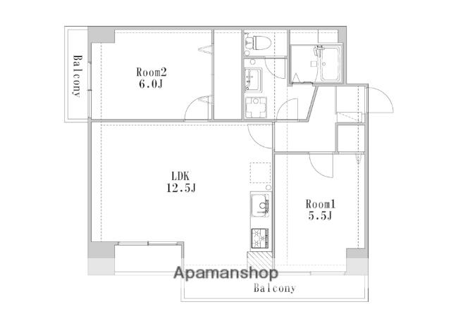 第17上野ビル(2LDK/3階)の間取り写真