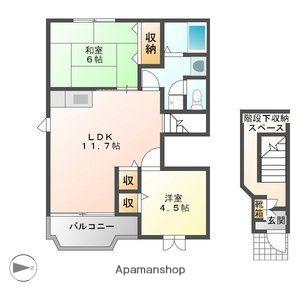 プランドゥ鳥栖Ⅱ(2LDK/2階)の間取り写真
