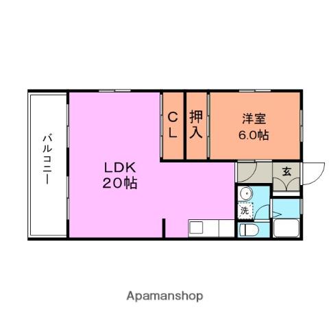 翠水ビル(1LDK/3階)の間取り写真