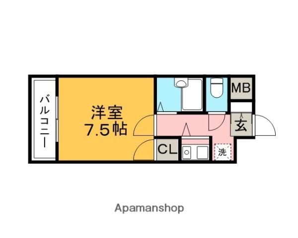 アーバンクルーザー六ツ門(1K/11階)の間取り写真