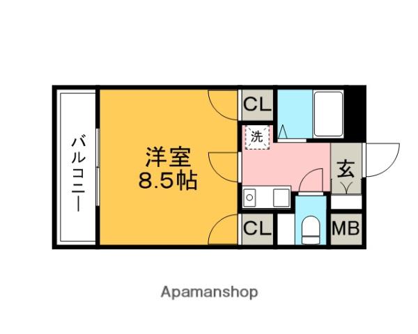 ヴィラージュⅠ(1K/3階)の間取り写真