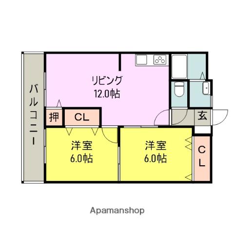 マンションセンチュリー(2LDK/6階)の間取り写真