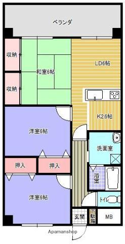 ビッグベアⅠ(3LDK/7階)の間取り写真