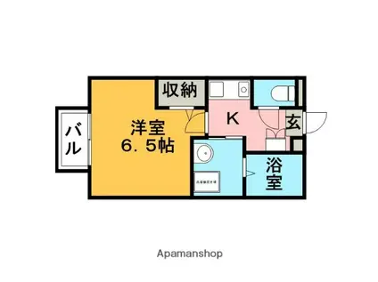 アムール東櫛原(1K/1階)の間取り写真