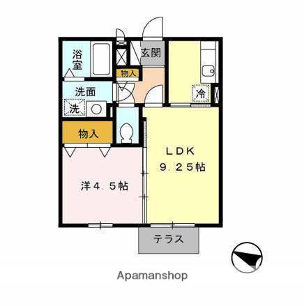 メルベーユドミール(1LDK/1階)の間取り写真