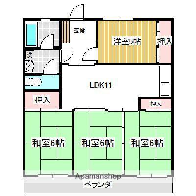 第二近藤マンション(4LDK/3階)の間取り写真
