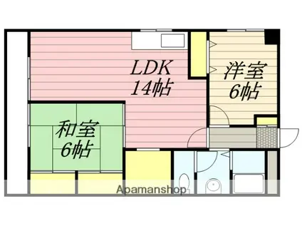 ライトハウス(2LDK/3階)の間取り写真