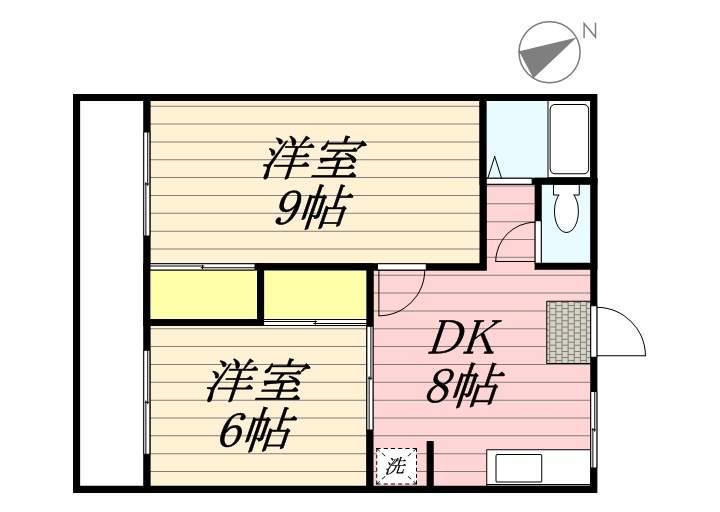 エクセレント翔Ⅱ(2DK/1階)の間取り写真