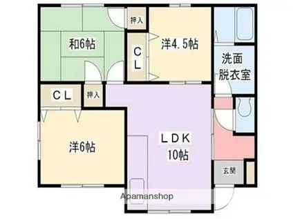 西鉄天神大牟田線 犬塚駅 徒歩15分 1階建 築21年(3LDK)の間取り写真