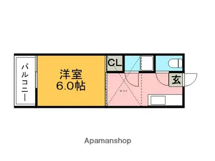 メゾンとびかた(1K/2階)の間取り写真