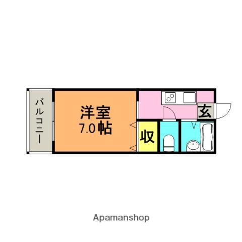 サンガーデン井上(1K/2階)の間取り写真