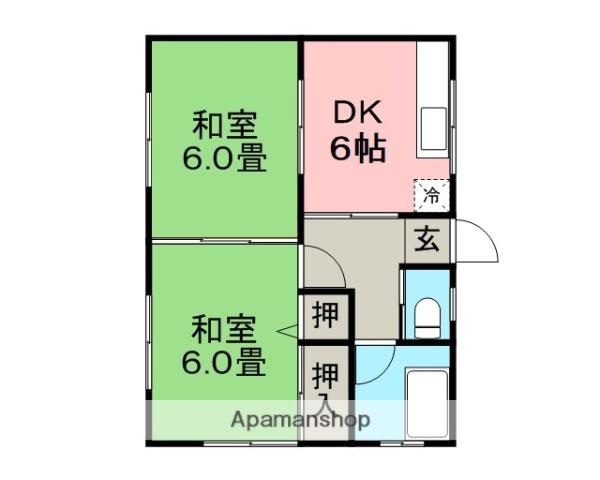 堤アパート(2DK/1階)の間取り写真