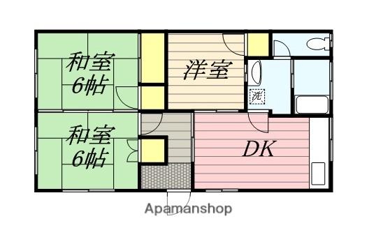 北野アパート(3DK/2階)の間取り写真