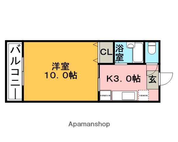 エトランゼⅤ宮本(1K/4階)の間取り写真