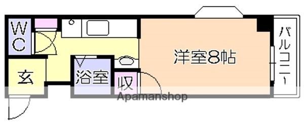 江崎ガーデンビル(ワンルーム/3階)の間取り写真