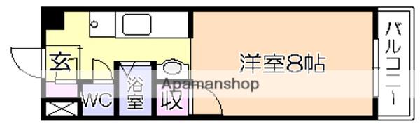 江崎ガーデンビル(ワンルーム/3階)の間取り写真