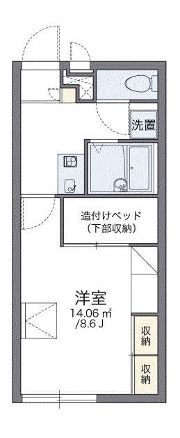 レオパレス日の隈(1K/2階)の間取り写真