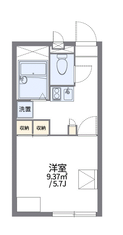 レオパレスルアンパバーン(1K/2階)の間取り写真
