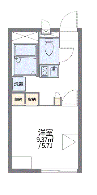 レオパレスルアンパバーン(1K/1階)の間取り写真