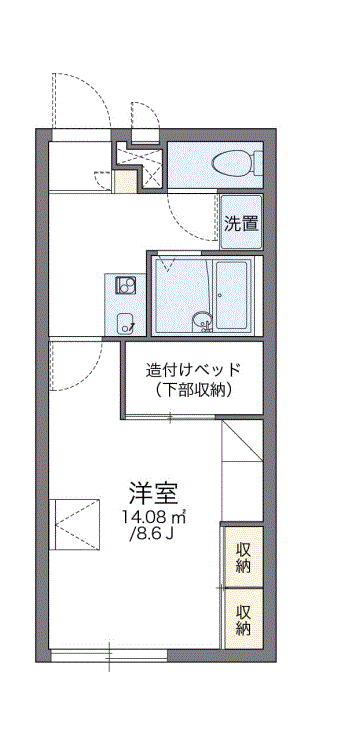 レオパレス御井(1K/1階)の間取り写真