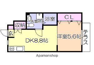 DAITO STYLE TINA(1DK/1階)の間取り写真