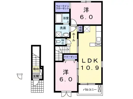 サンヒルズTS(2LDK/2階)の間取り写真