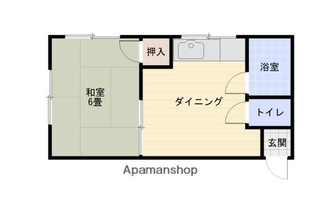 岩本アパート(1DK/2階)の間取り写真