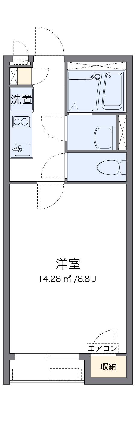 クレイノカサブランカ弐番館(1K/2階)の間取り写真