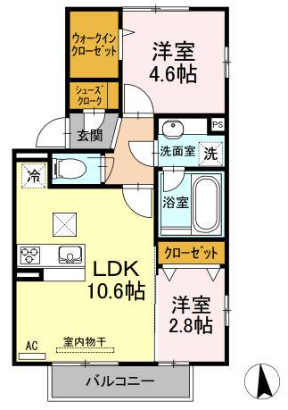 スマイルエイト(2LDK/1階)の間取り写真
