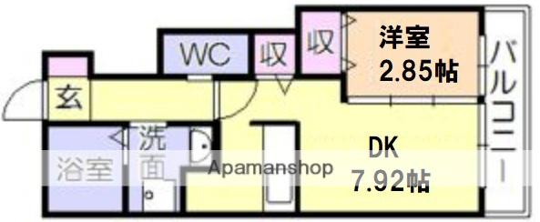 レイナス花絣(1DK/2階)の間取り写真