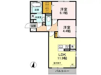 SAKURAⅡ(2LDK/2階)の間取り写真