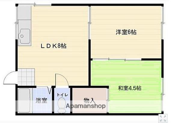 ルナ・クオーレ(2DK/2階)の間取り写真