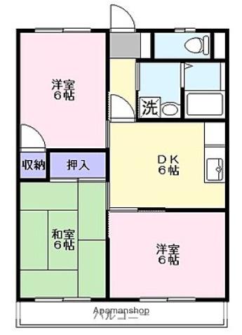 内野ハイツ(3DK/2階)の間取り写真