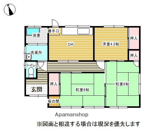 鹿児島本線 久留米駅 徒歩27分 1階建 築50年(3DK)の間取り写真
