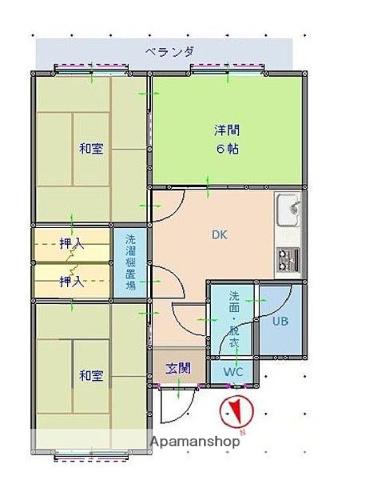 水城第5ビル(3DK/3階)の間取り写真