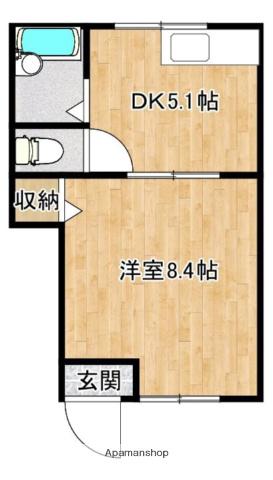 シルバー鷹(1DK/1階)の間取り写真