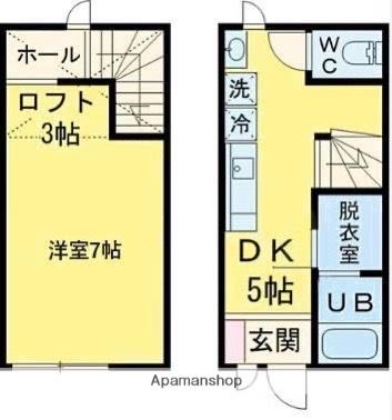 ヴォールデア田主丸(1DK/1階)の間取り写真