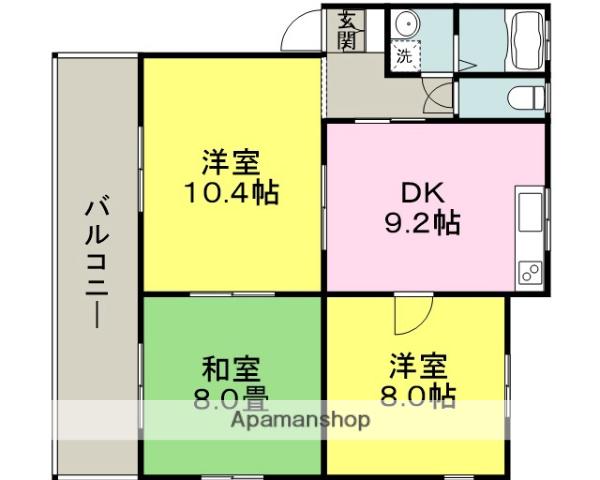 コーポKANAYA(3DK/2階)の間取り写真