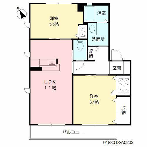 クレールメゾン (2LDK/2階)の間取り写真